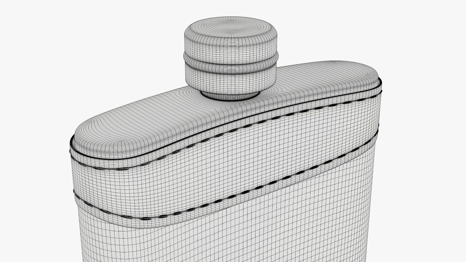 Liquor flask stainless steel leather wrap 01 3D model_9