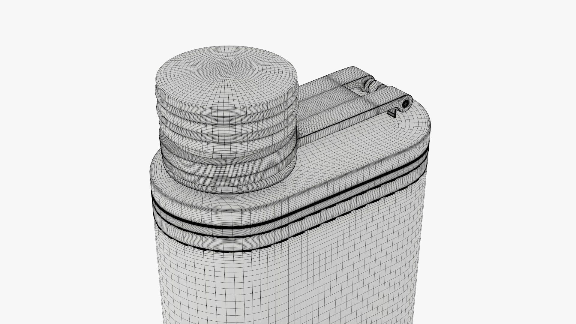 Liquor flask stainless steel leather wrap 03 3D model_9