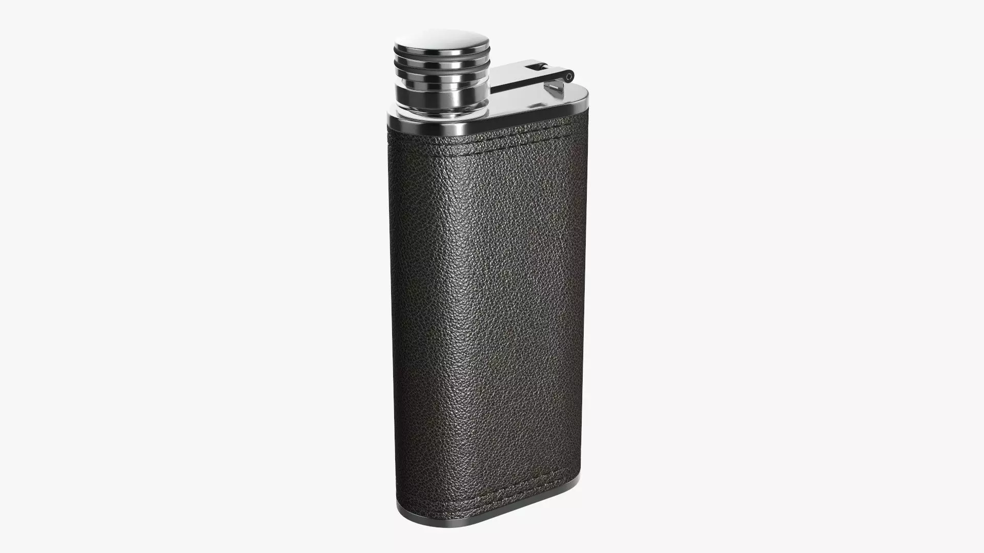 Liquor flask stainless steel leather wrap 03 3D model_0