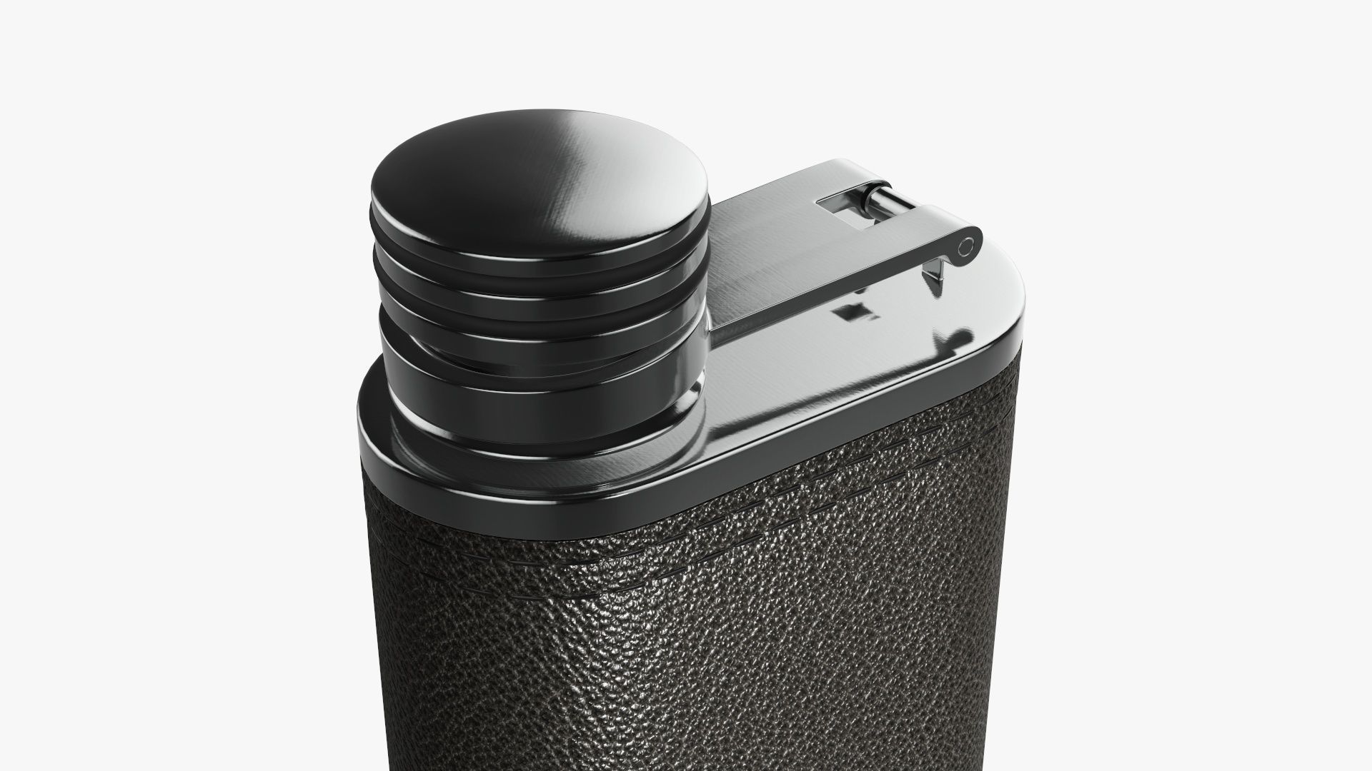 Liquor flask stainless steel leather wrap 03 3D model_3