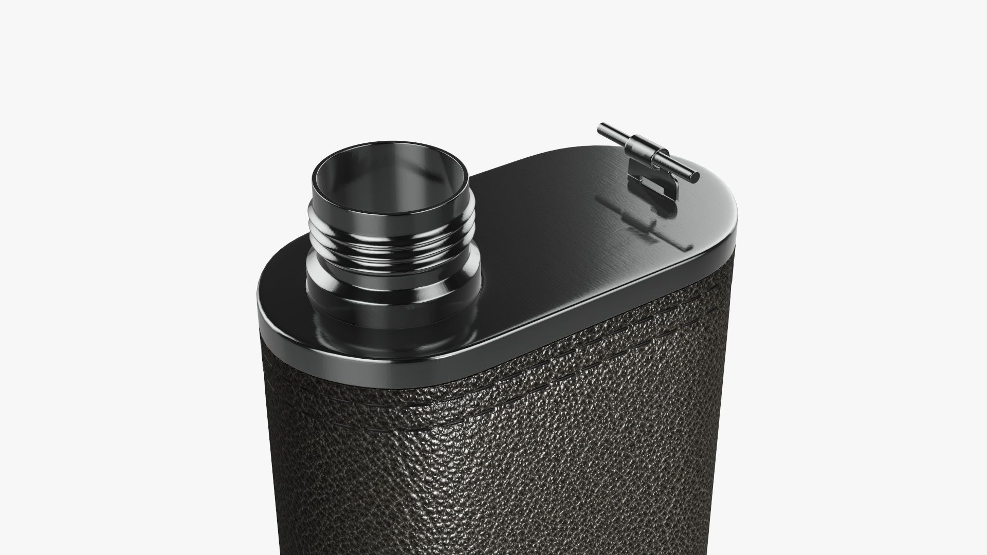 Liquor flask stainless steel leather wrap 03 3D model_4
