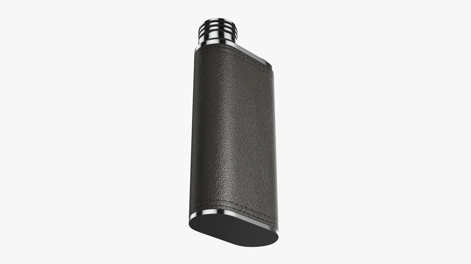 Liquor flask stainless steel leather wrap 03 3D model_5