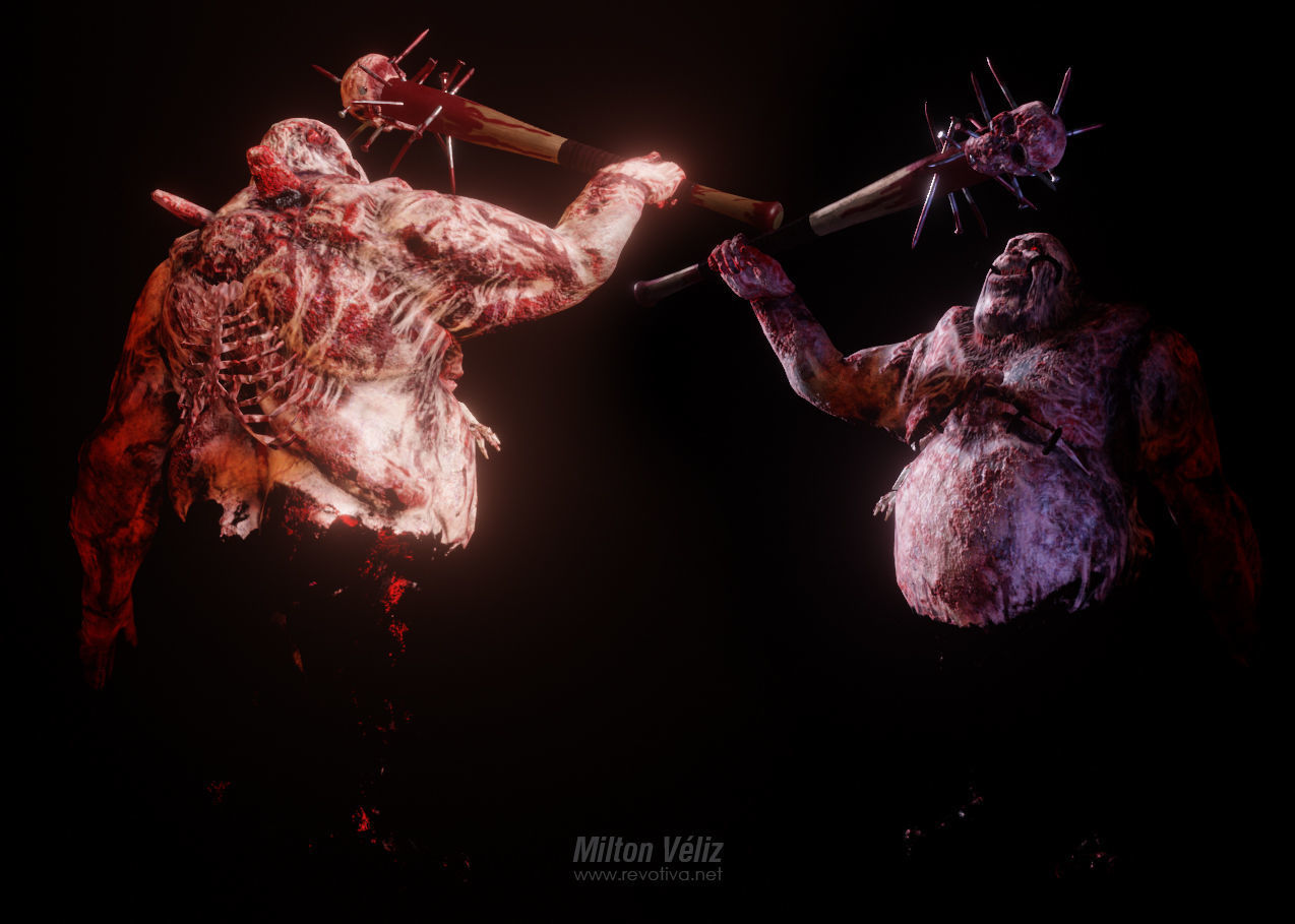Zombie Boss Character Low-poly 3D model_2