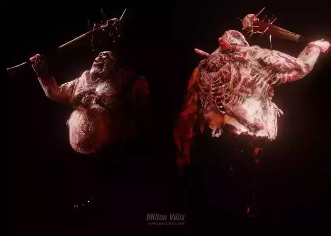 Zombie Boss Character Low-poly 3D model