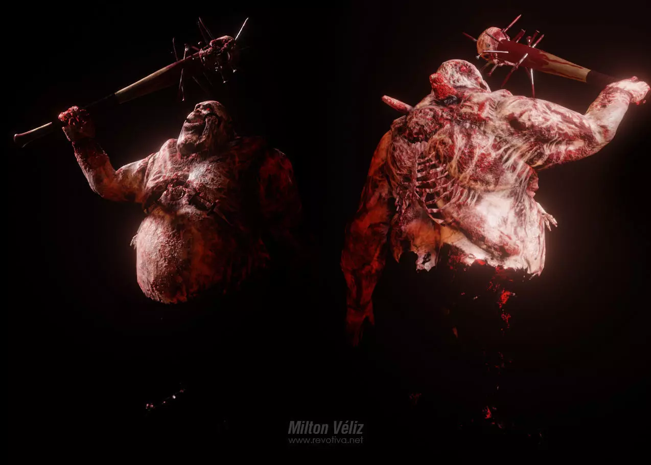 Zombie Boss Character Low-poly 3D model_0