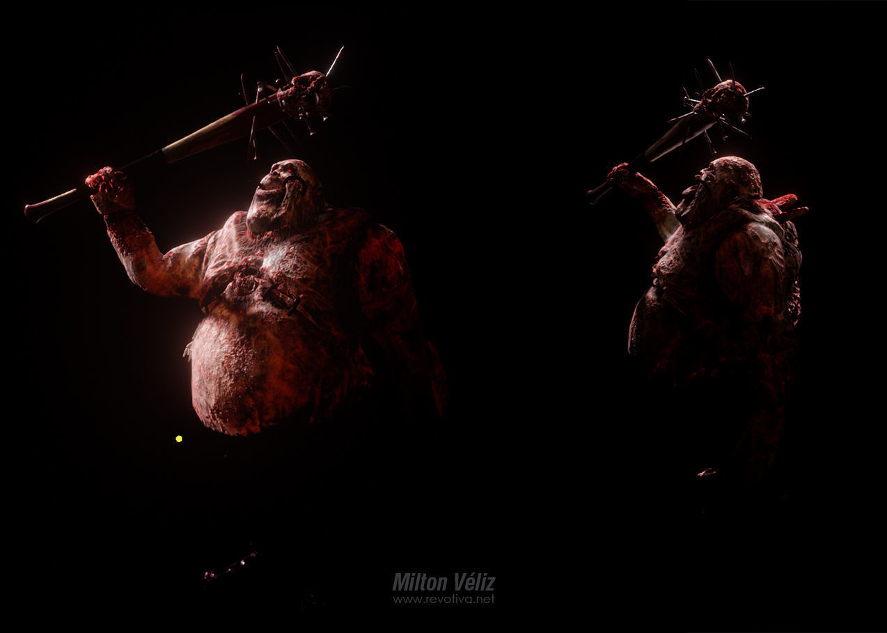 Zombie Boss Character Low-poly 3D model_4