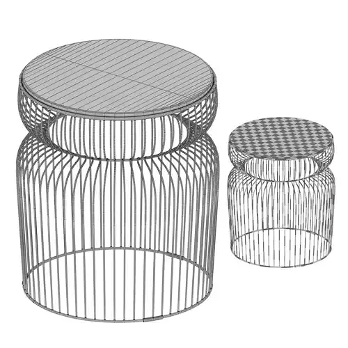 Spoke Marble Graphite and White Metal End Table