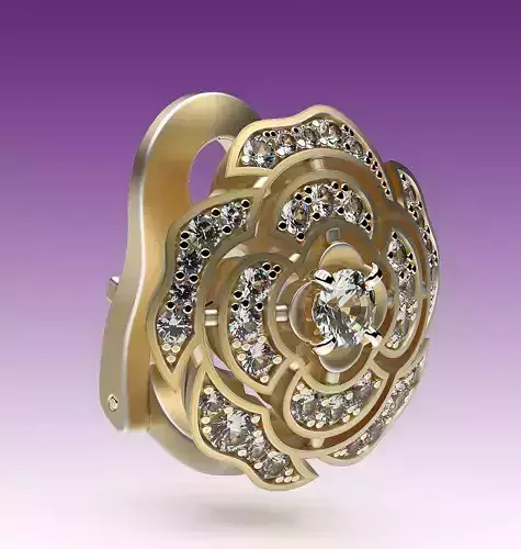 Earrings Camellia 3D print model