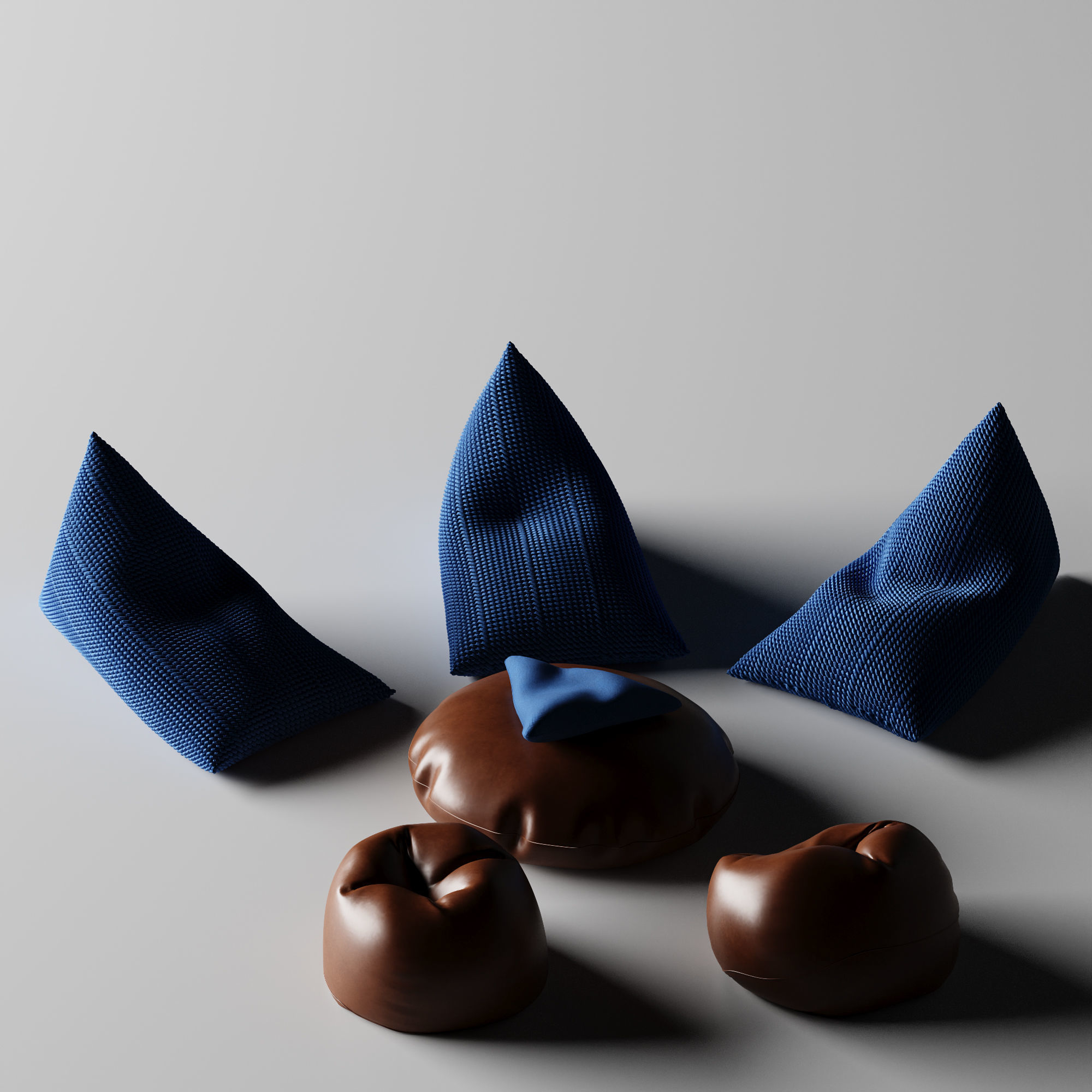 Knitted bean bag 3D model_2