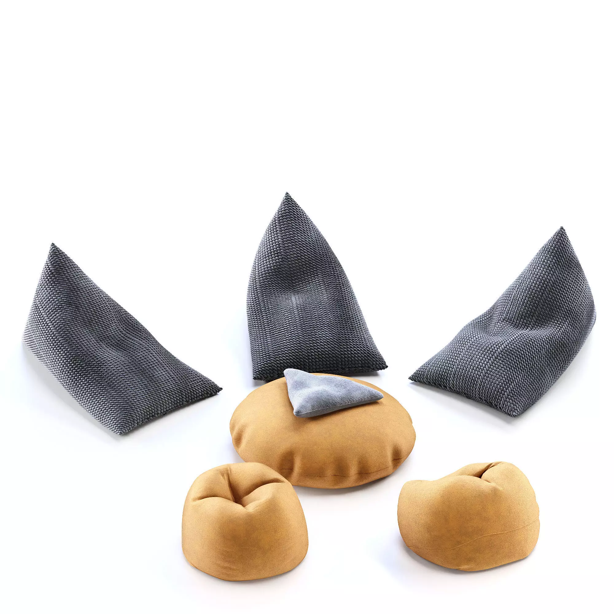 Knitted bean bag 3D model_0