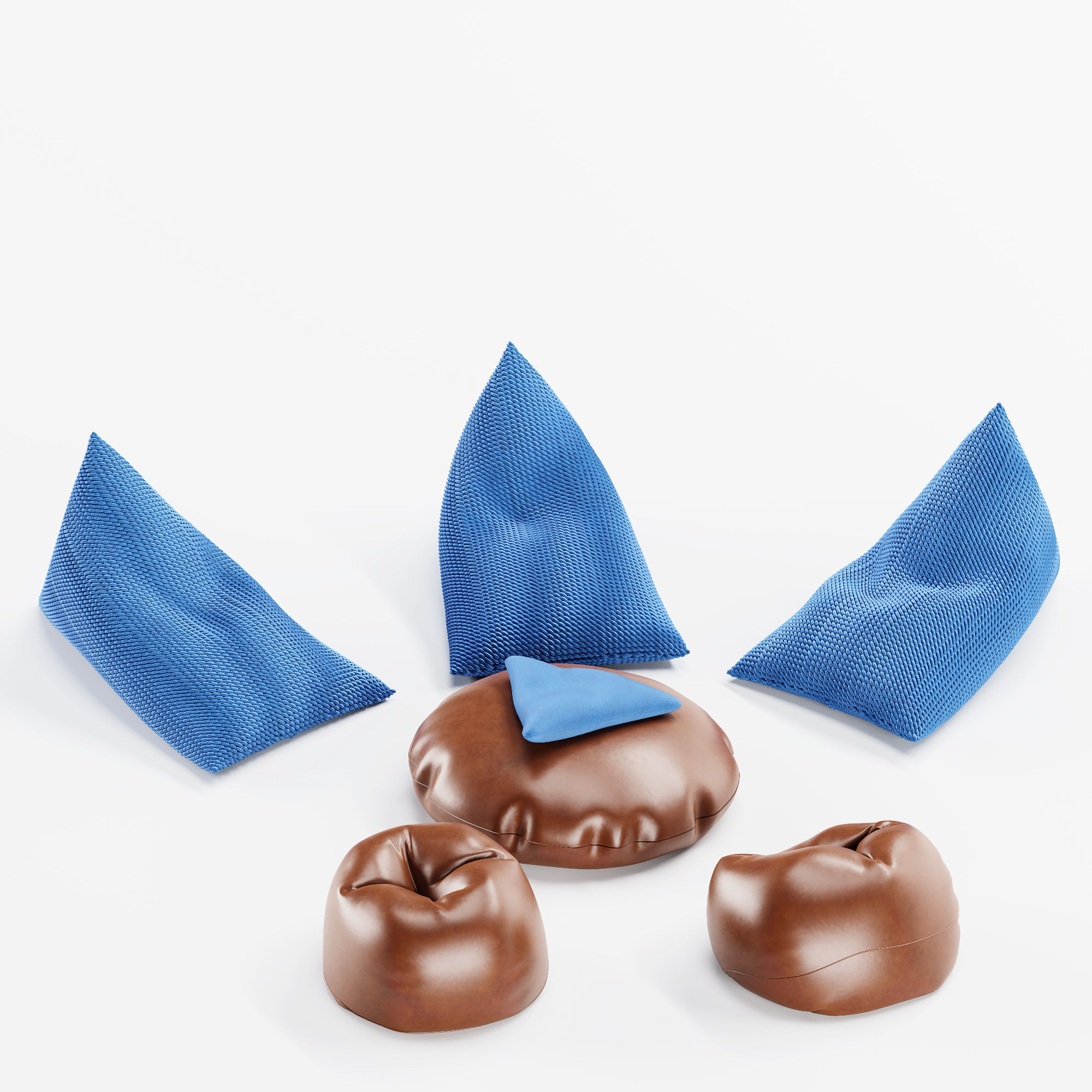 Knitted bean bag 3D model_3