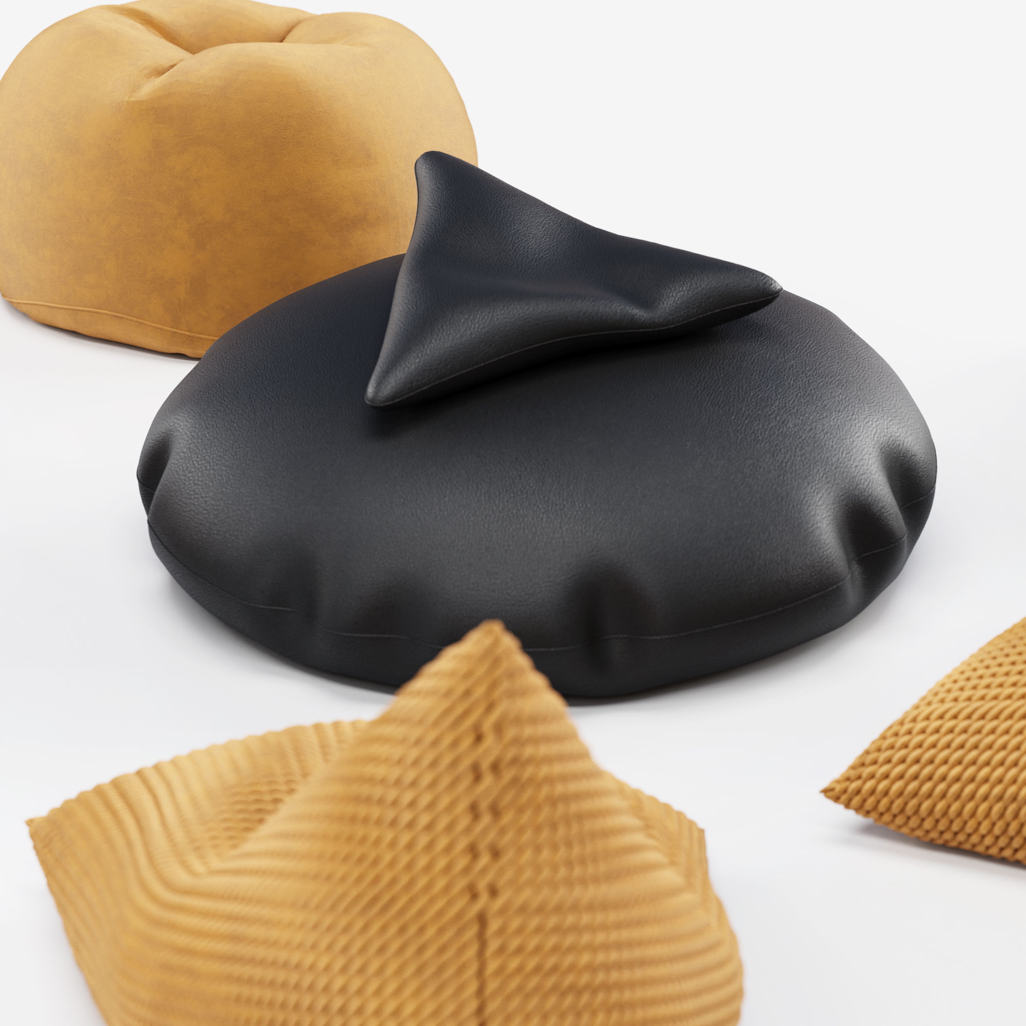 Knitted bean bag 3D model_11