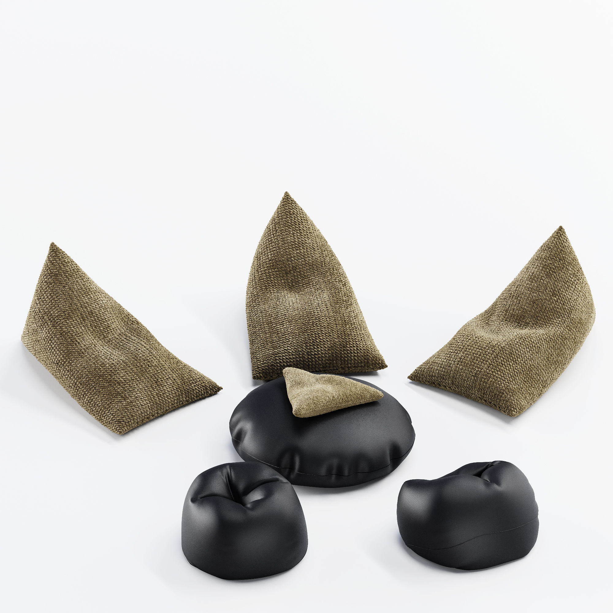 Knitted bean bag 3D model_1