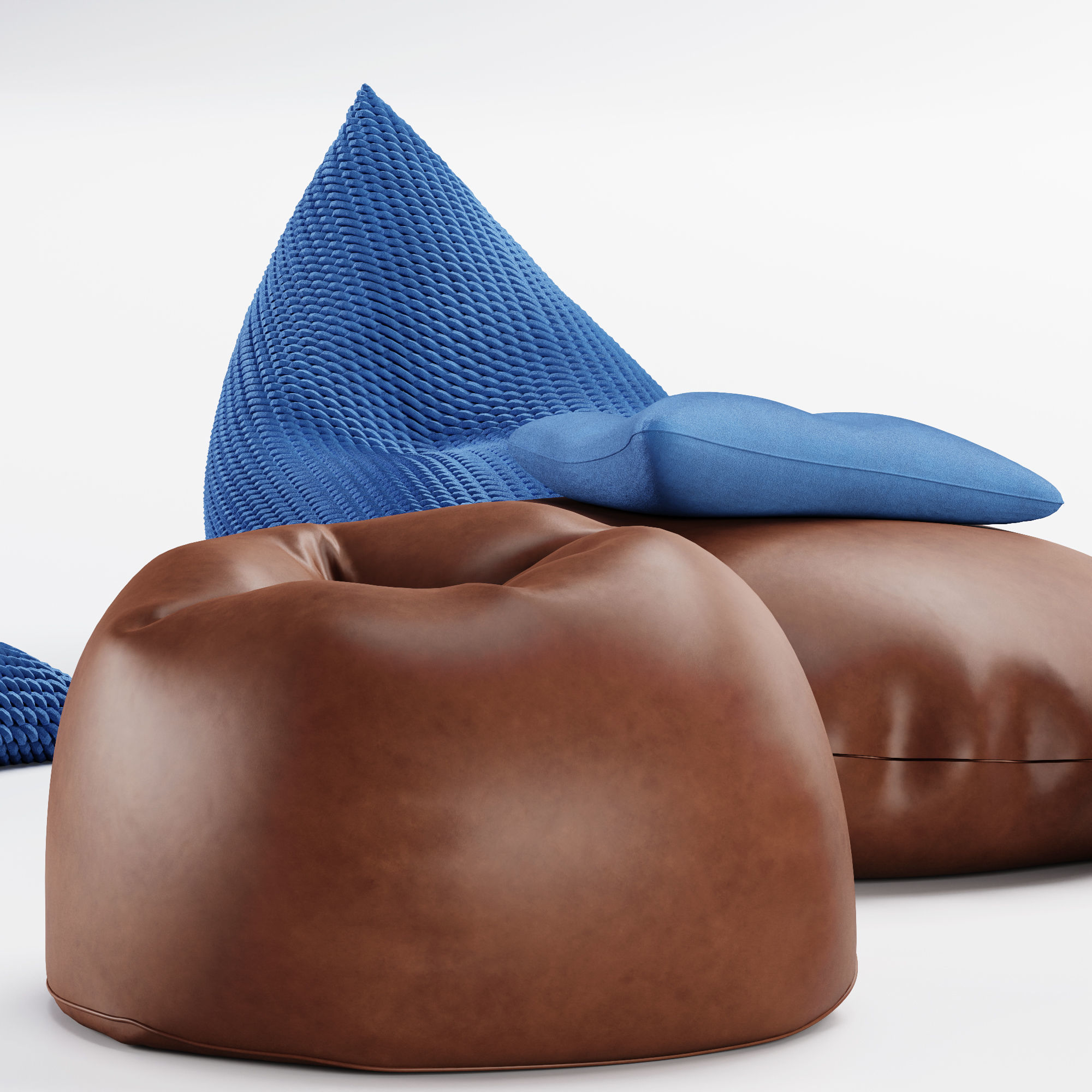 Knitted bean bag 3D model_4
