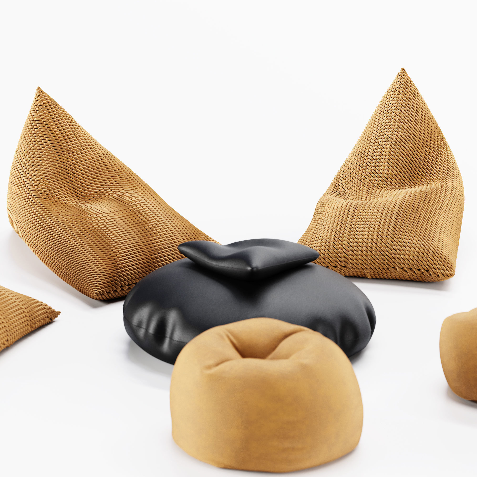 Knitted bean bag 3D model_9