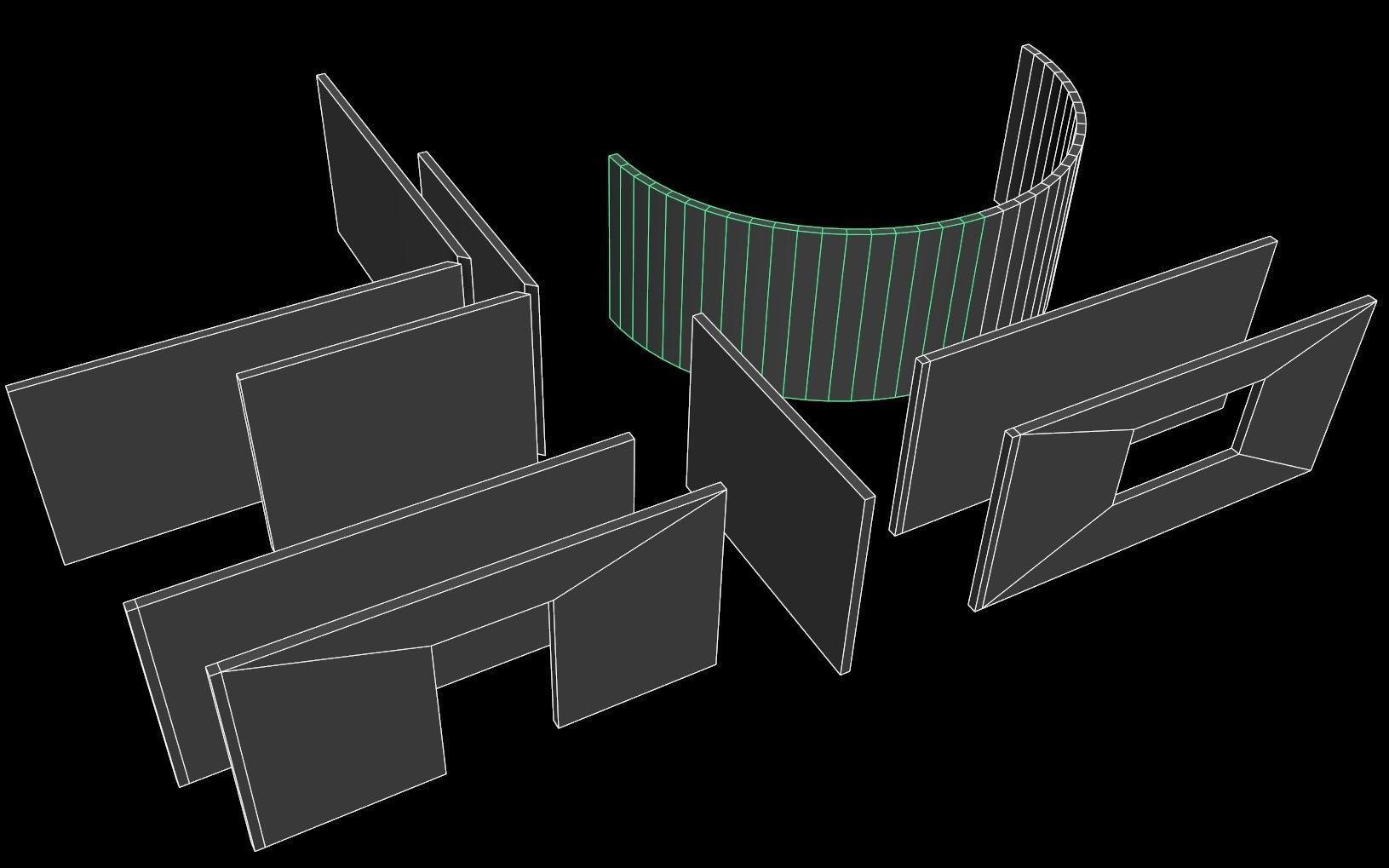 Interior old wall- modular  Low-poly 3D model_11