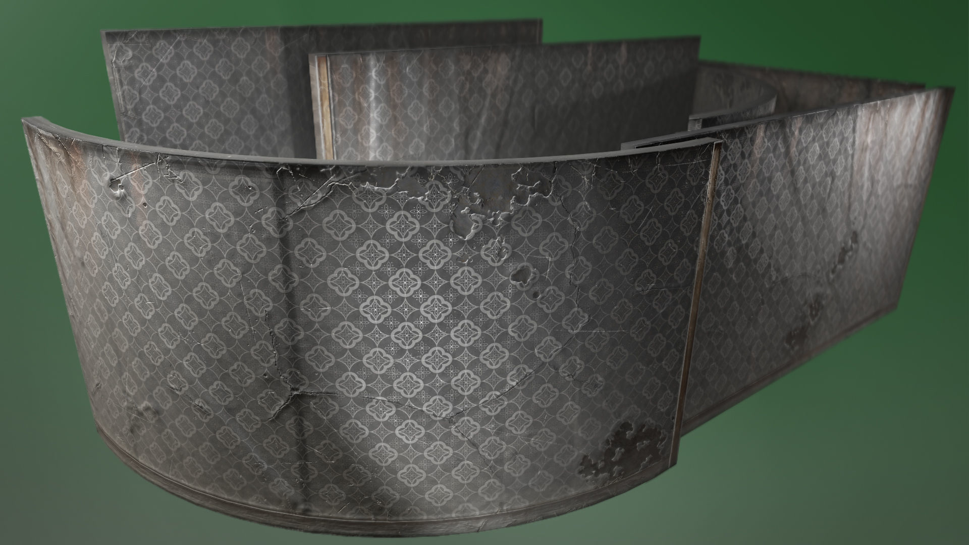 Interior old wall- modular  Low-poly 3D model_17