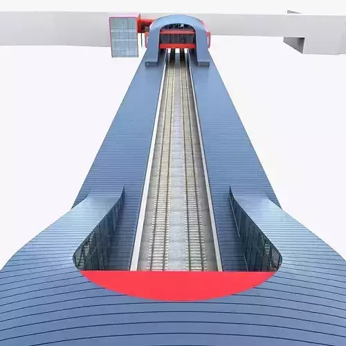 Train Station 02 Low-poly 3D model