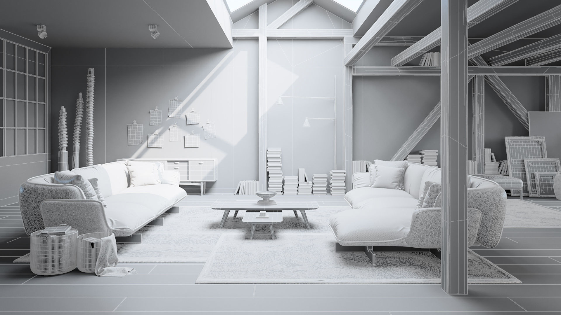 Workshop Apartment in London Cinema 4D and Corona Renderer 3D model_14