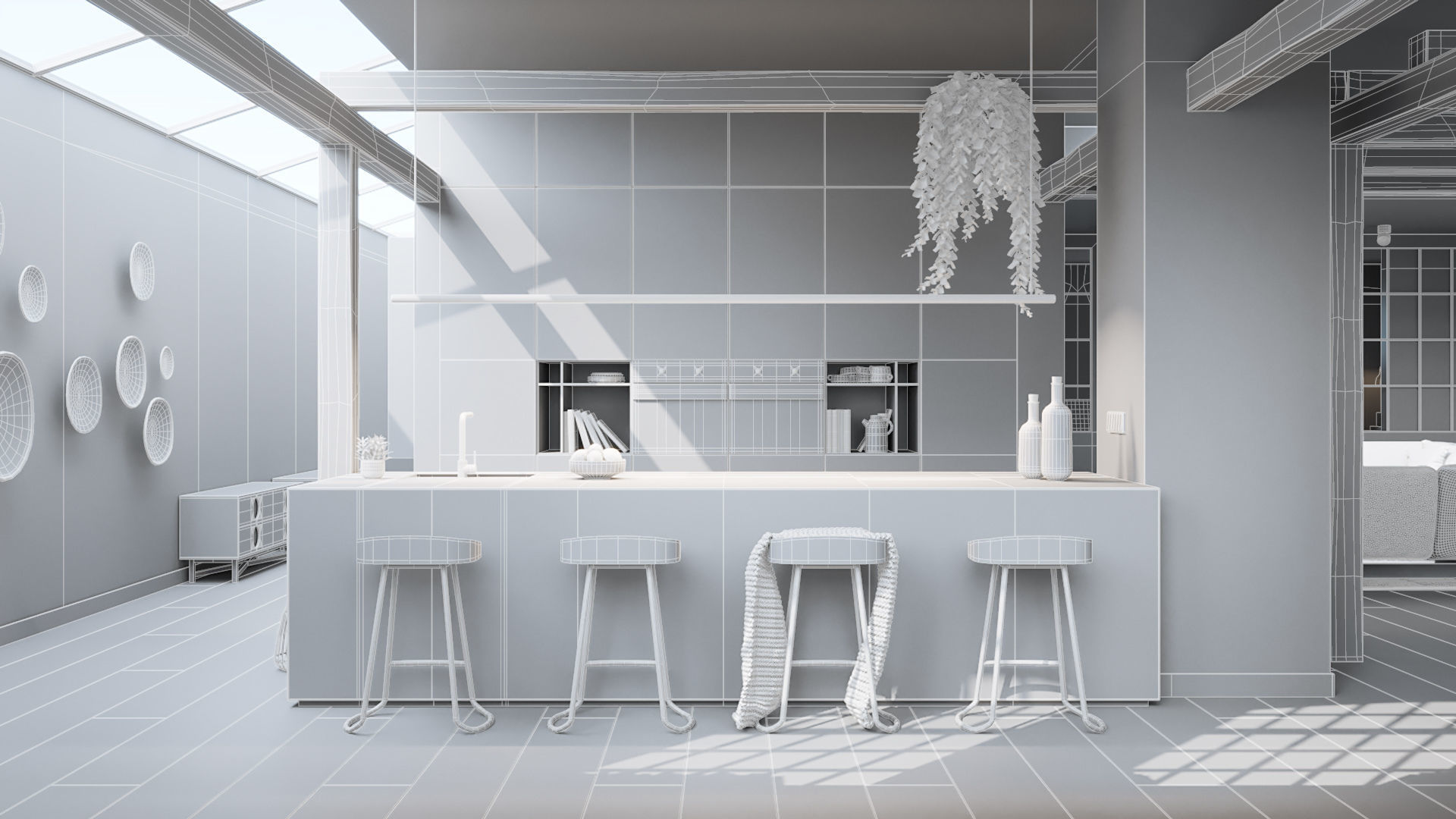 Workshop Apartment in London Cinema 4D and Corona Renderer 3D model_25