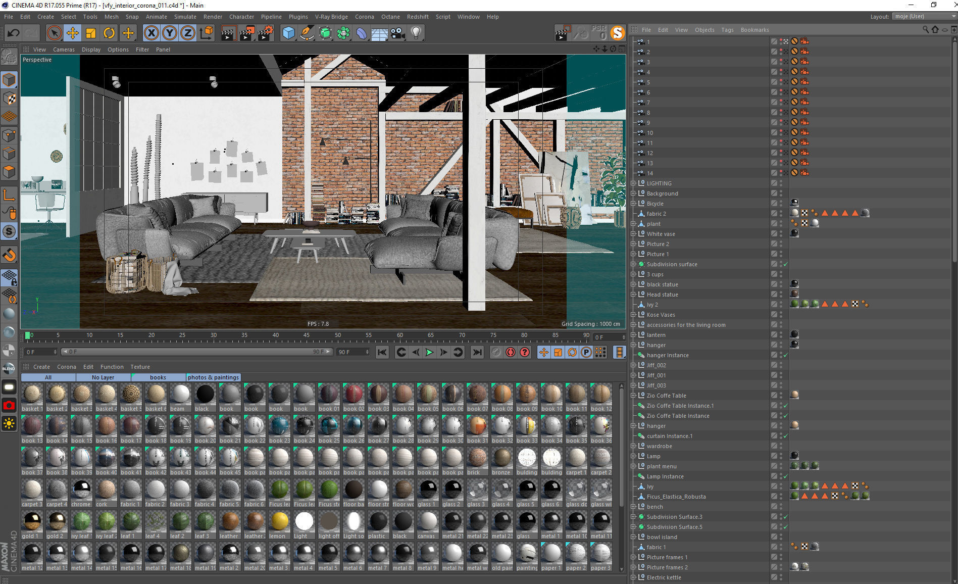 Workshop Apartment in London Cinema 4D and Corona Renderer 3D model_28