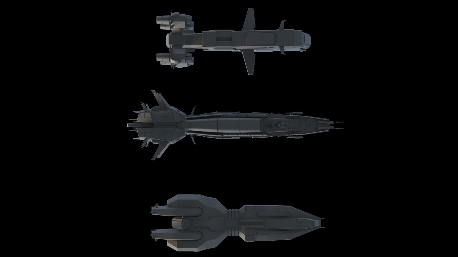 Spaceships spaceship 3D model_2
