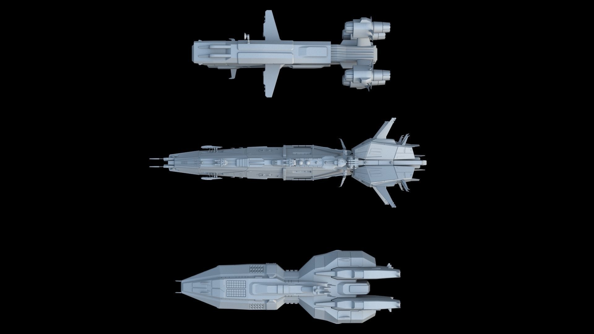 Spaceships spaceship 3D model_1