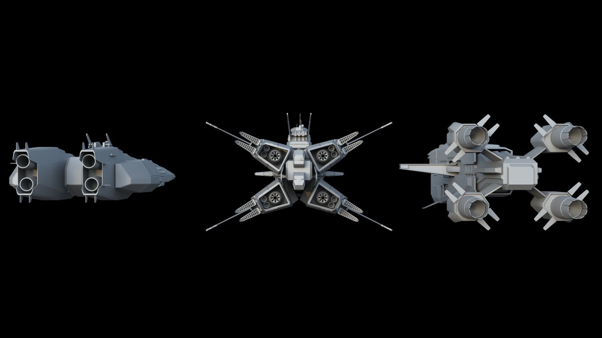 Spaceships spaceship 3D model_4