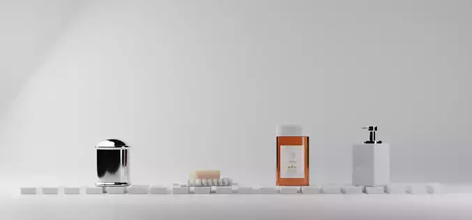 Bathroom accessories - photorealistic for archviz