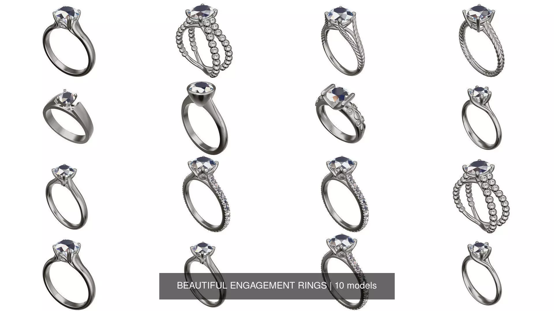 BEAUTIFUL ENGAGEMENT RINGS 3D Model Collection_0