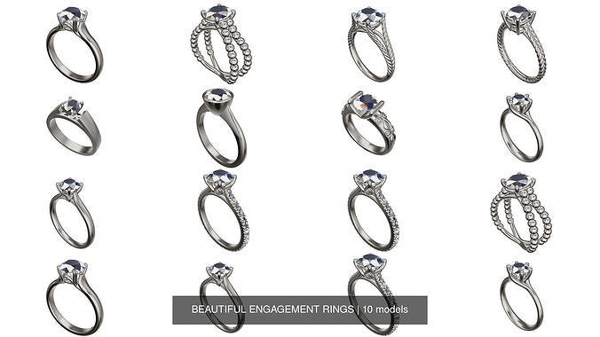 BEAUTIFUL ENGAGEMENT RINGS 3D Model Collection