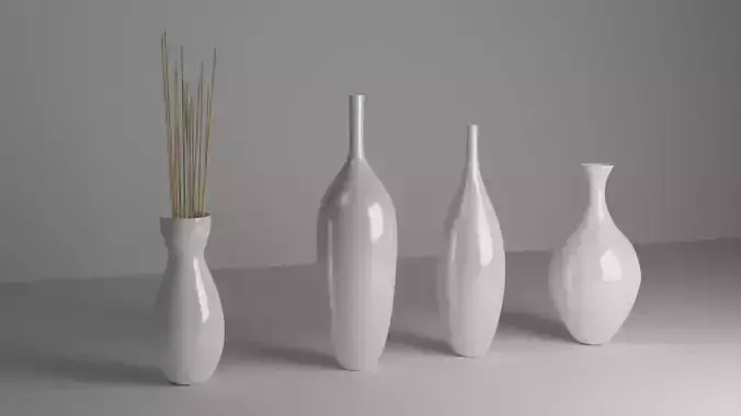 Modern Decorative Vases Low-poly 3D model