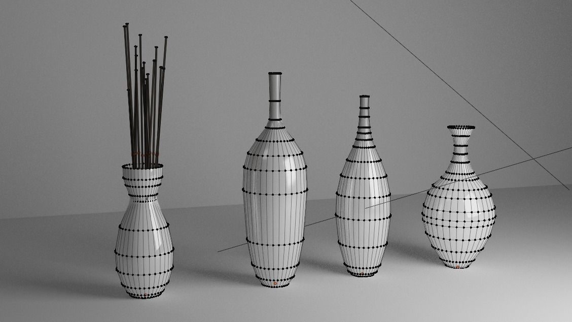 Modern Decorative Vases Low-poly 3D model_1