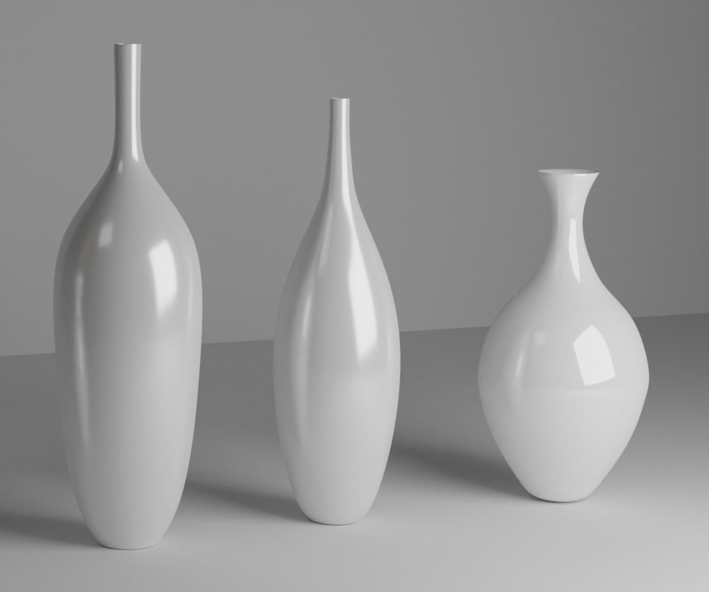 Modern Decorative Vases Low-poly 3D model_3