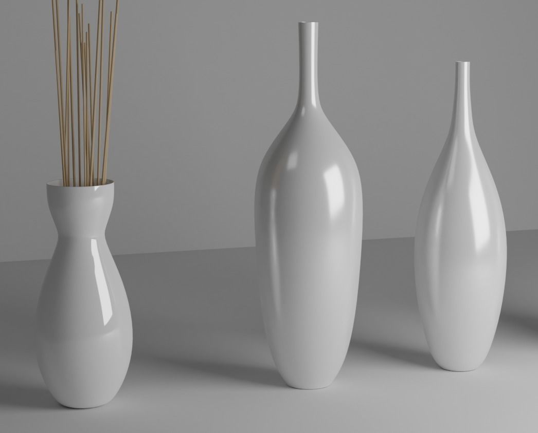 Modern Decorative Vases Low-poly 3D model_2