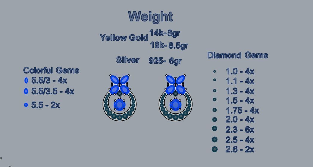 Graff Earrings 05 3D print model_3