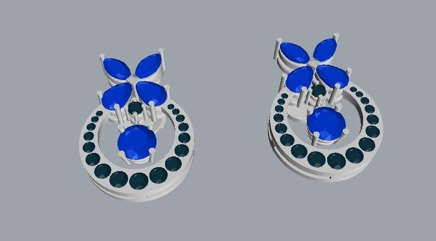 Graff Earrings 05 3D print model_8