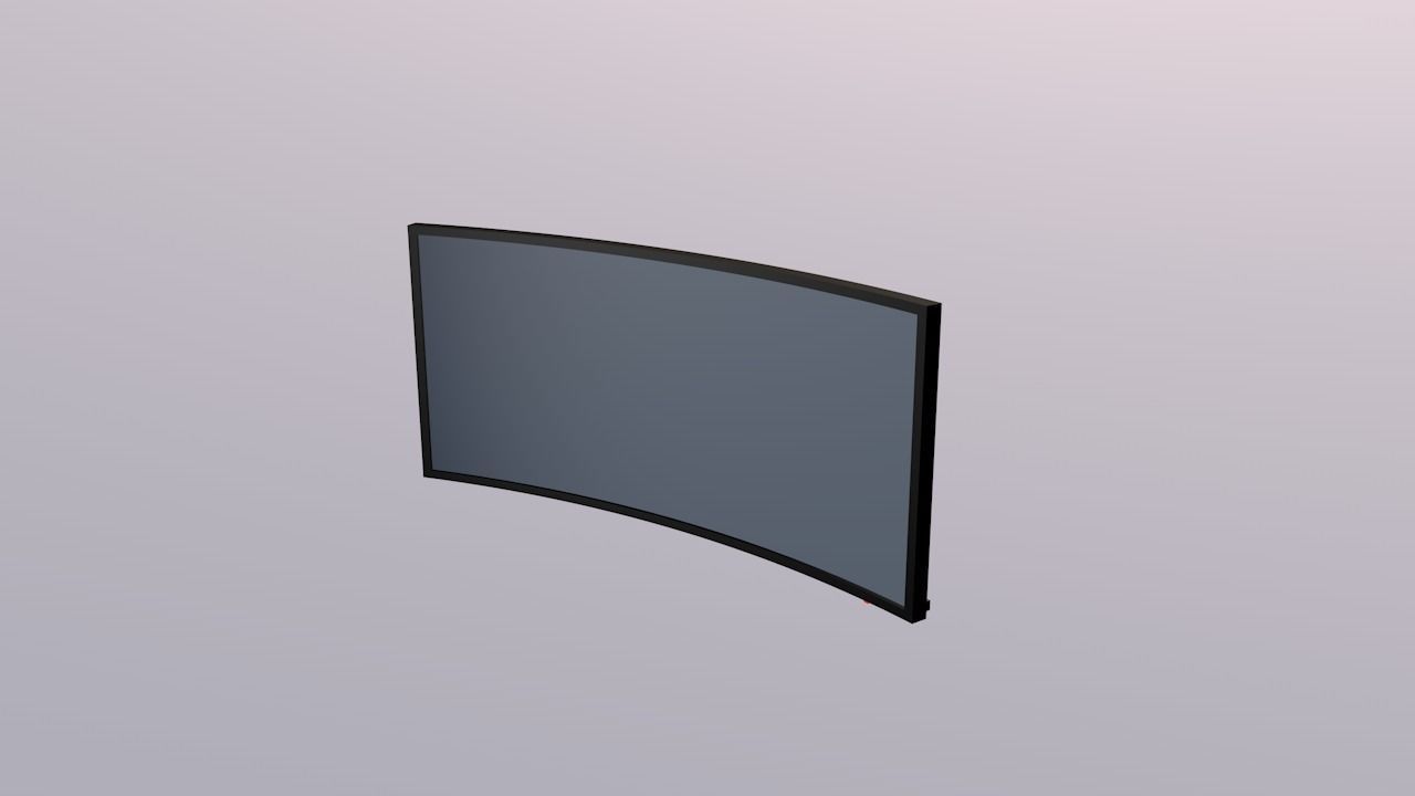 Curly Flat Screen TV Free low-poly 3D model_10