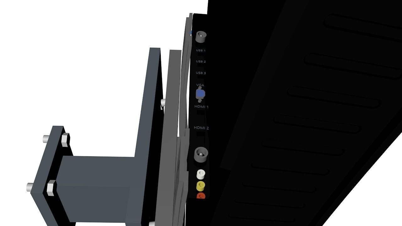 Curly Flat Screen TV Free low-poly 3D model_14