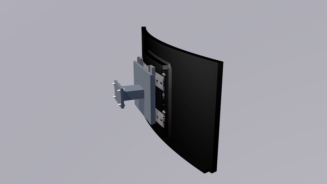 Curly Flat Screen TV Free low-poly 3D model_11