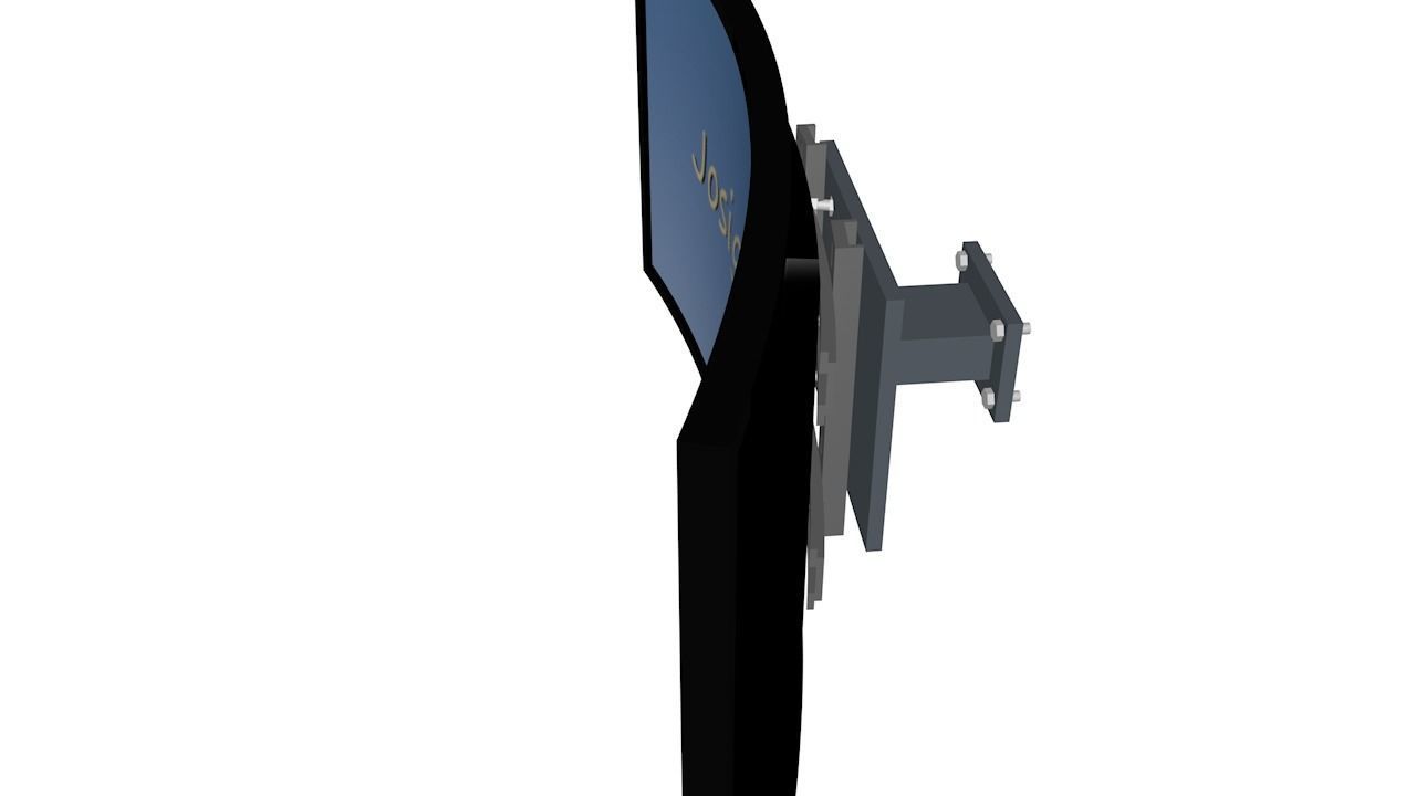 Curly Flat Screen TV Free low-poly 3D model_19