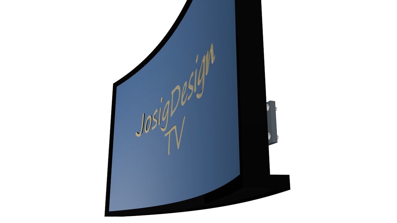 Curly Flat Screen TV Free low-poly 3D model_12