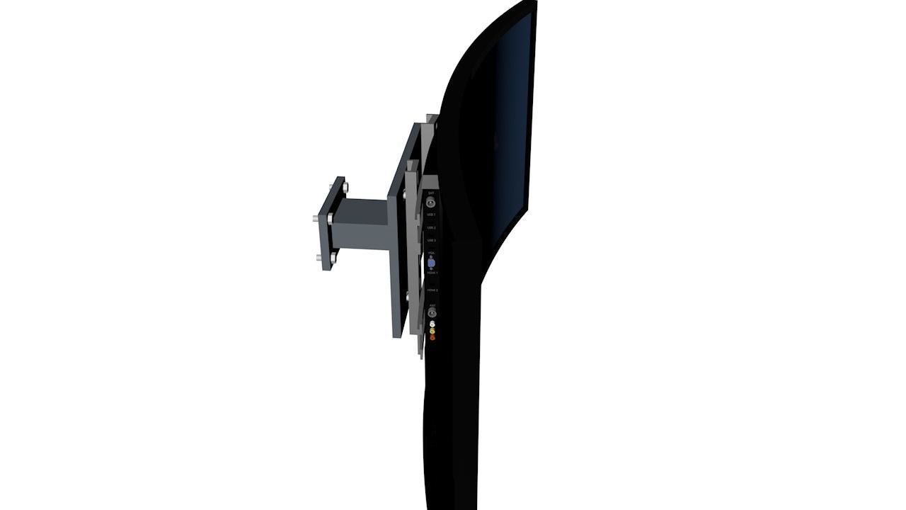 Curly Flat Screen TV Free low-poly 3D model_15