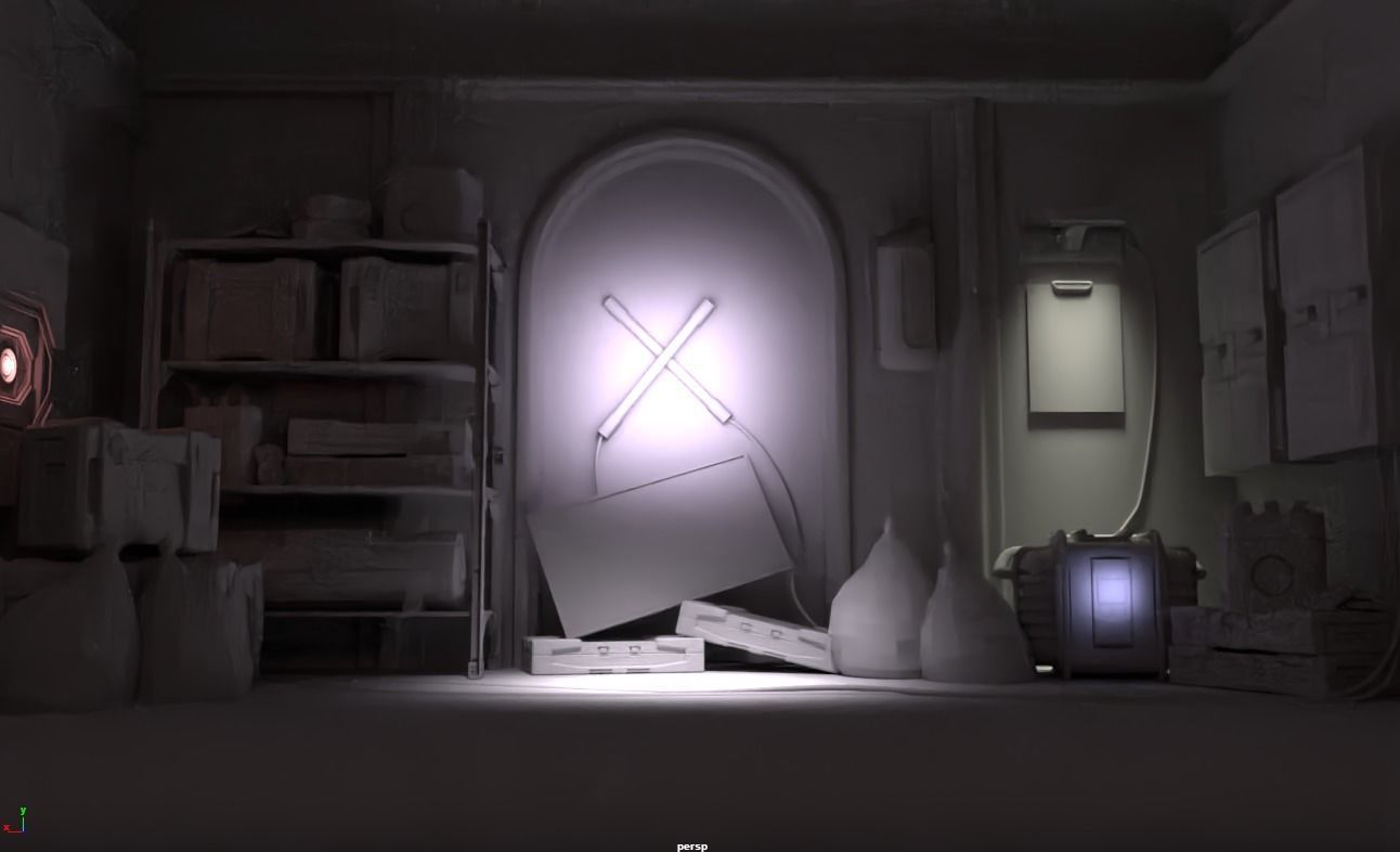 Neon wall - Treasury of cyberpunk hunter  Low-poly 3D model_2