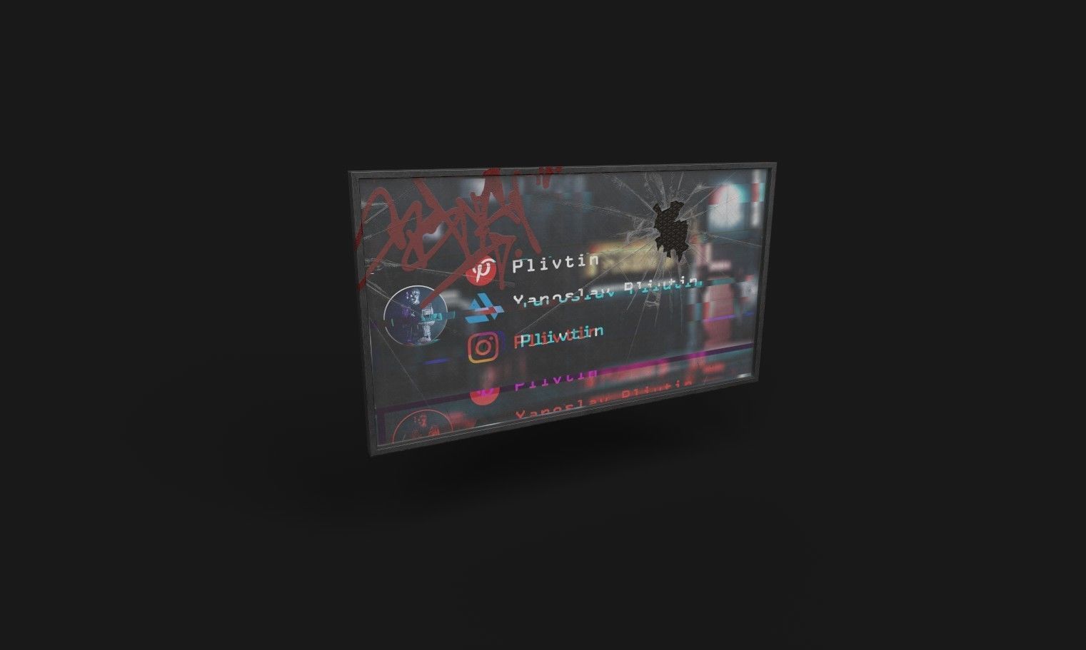 Neon wall - Treasury of cyberpunk hunter  Low-poly 3D model_17