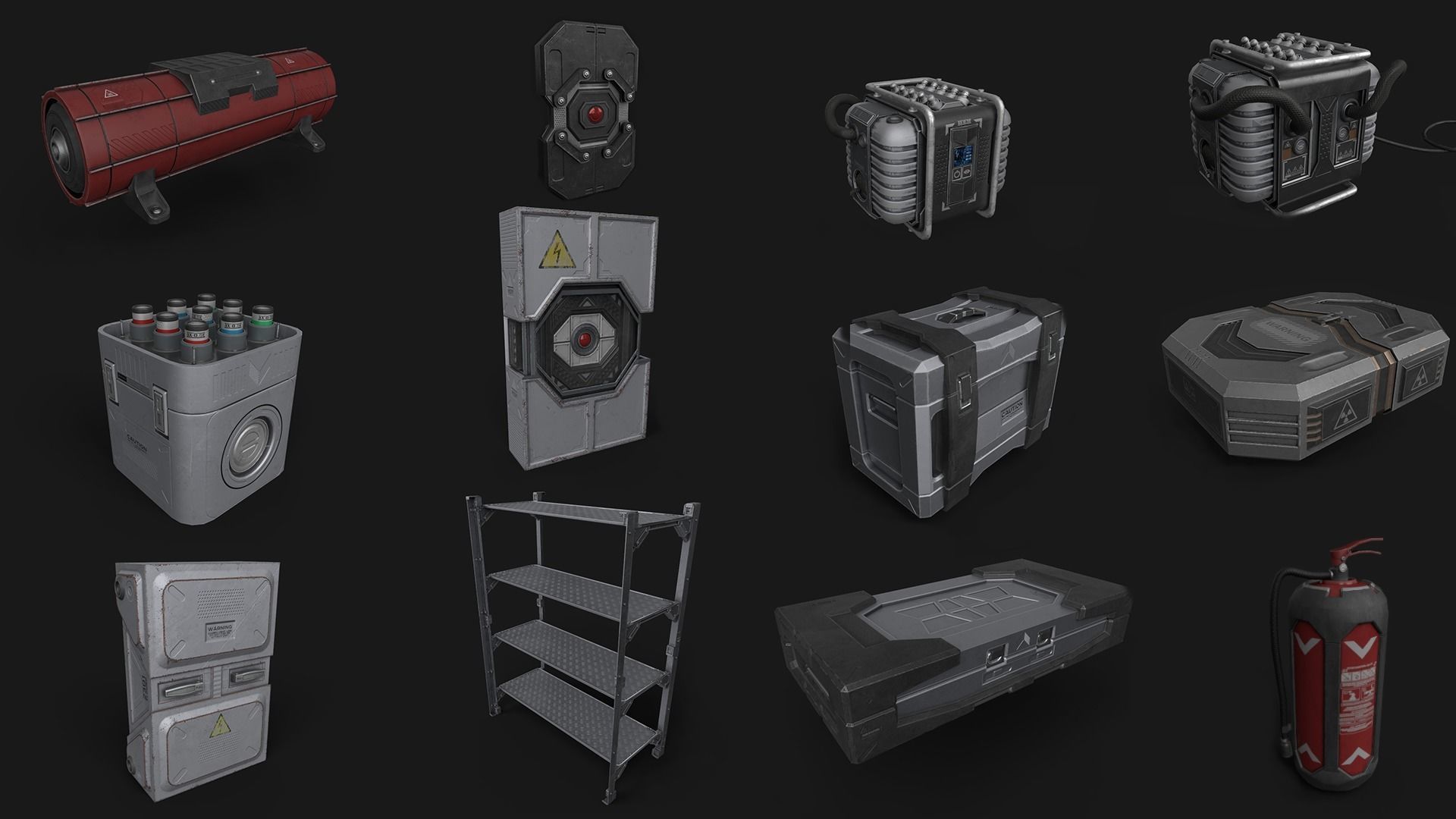 Neon wall - Treasury of cyberpunk hunter  Low-poly 3D model_3