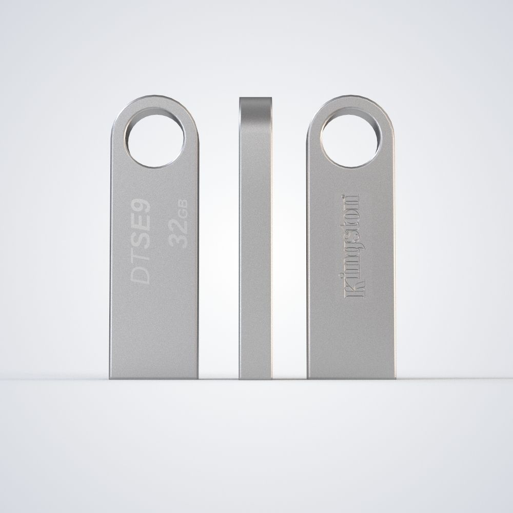 Kingston USB Stick Low-poly 3D model_4