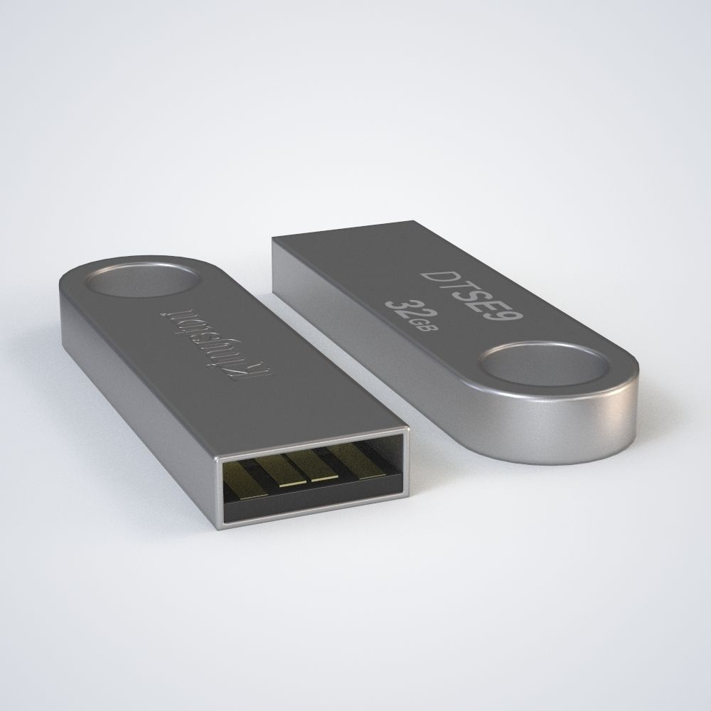 Kingston USB Stick Low-poly 3D model_2