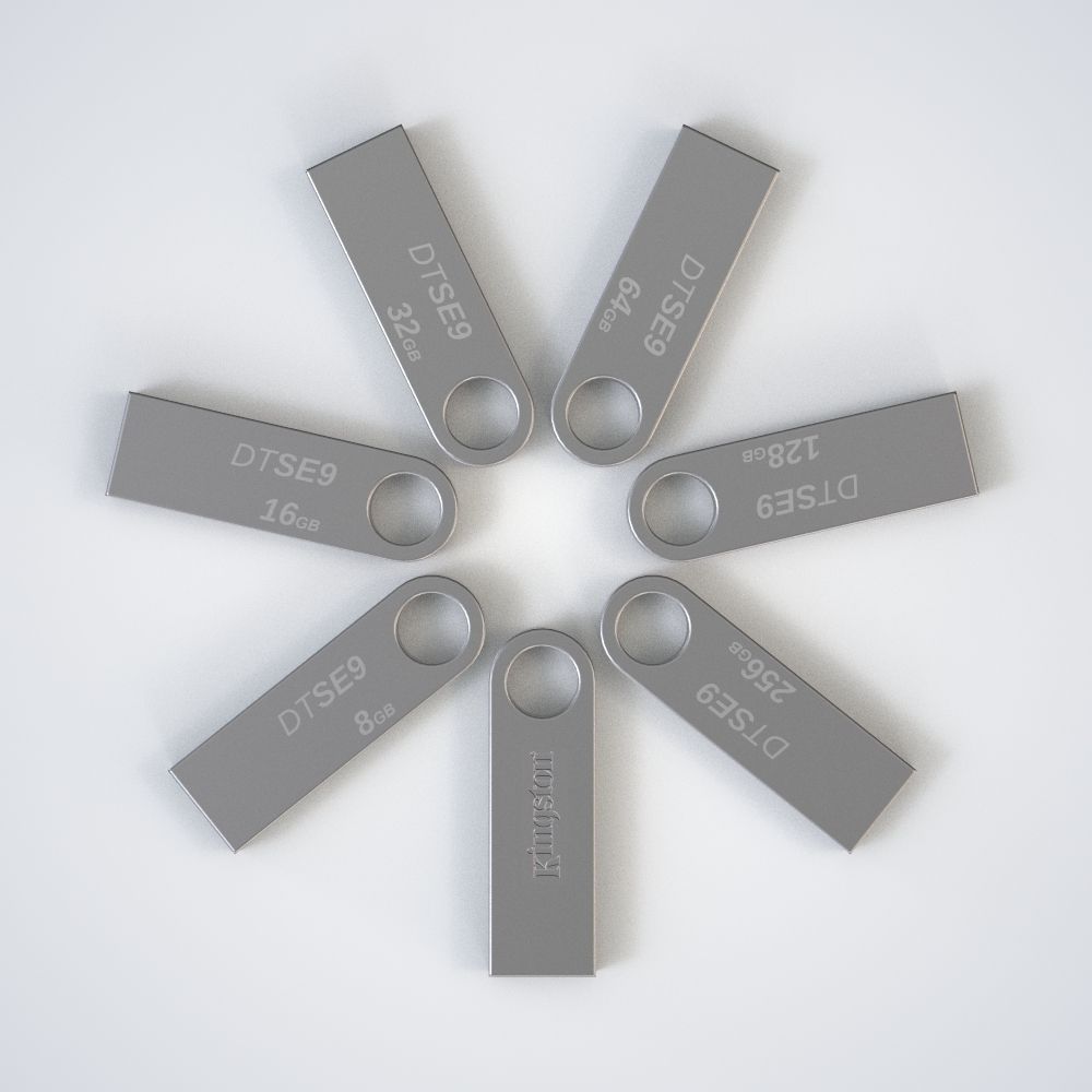 Kingston USB Stick Low-poly 3D model_1