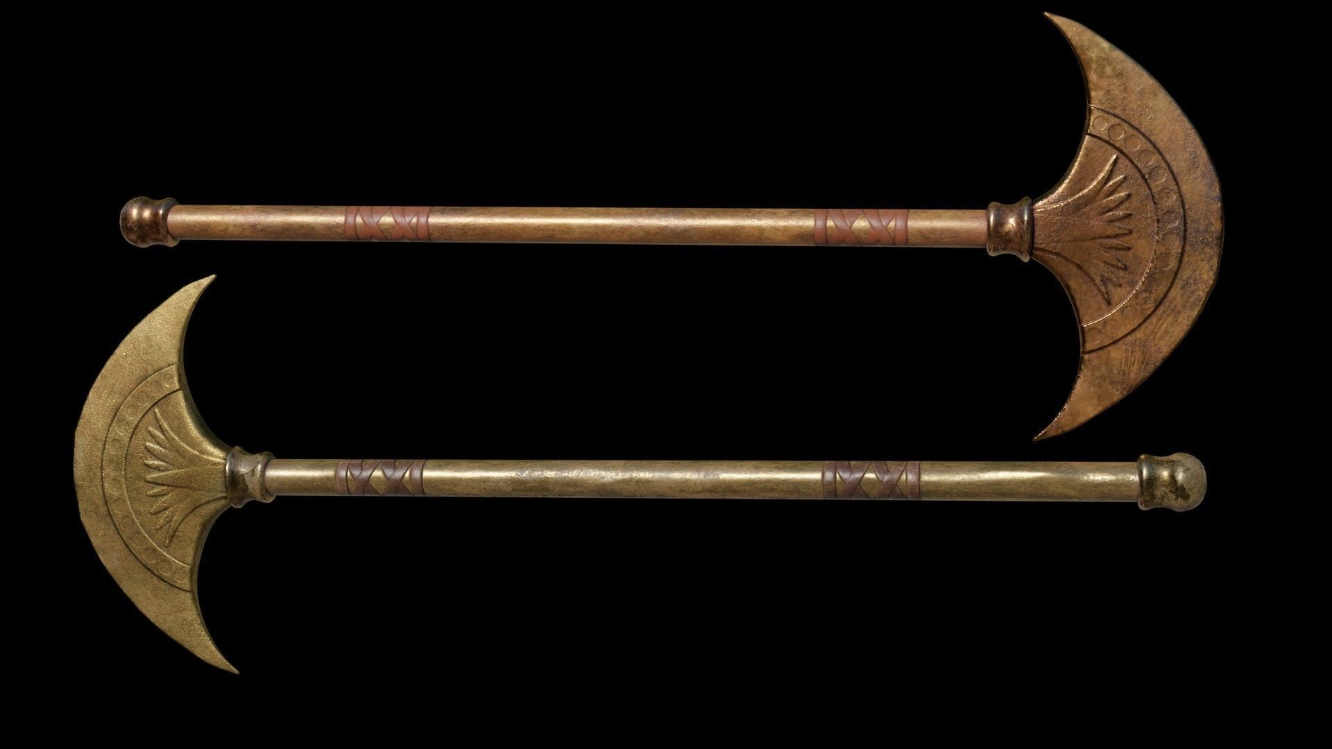 Egyptian Palm Axe Low-poly 3D model_7